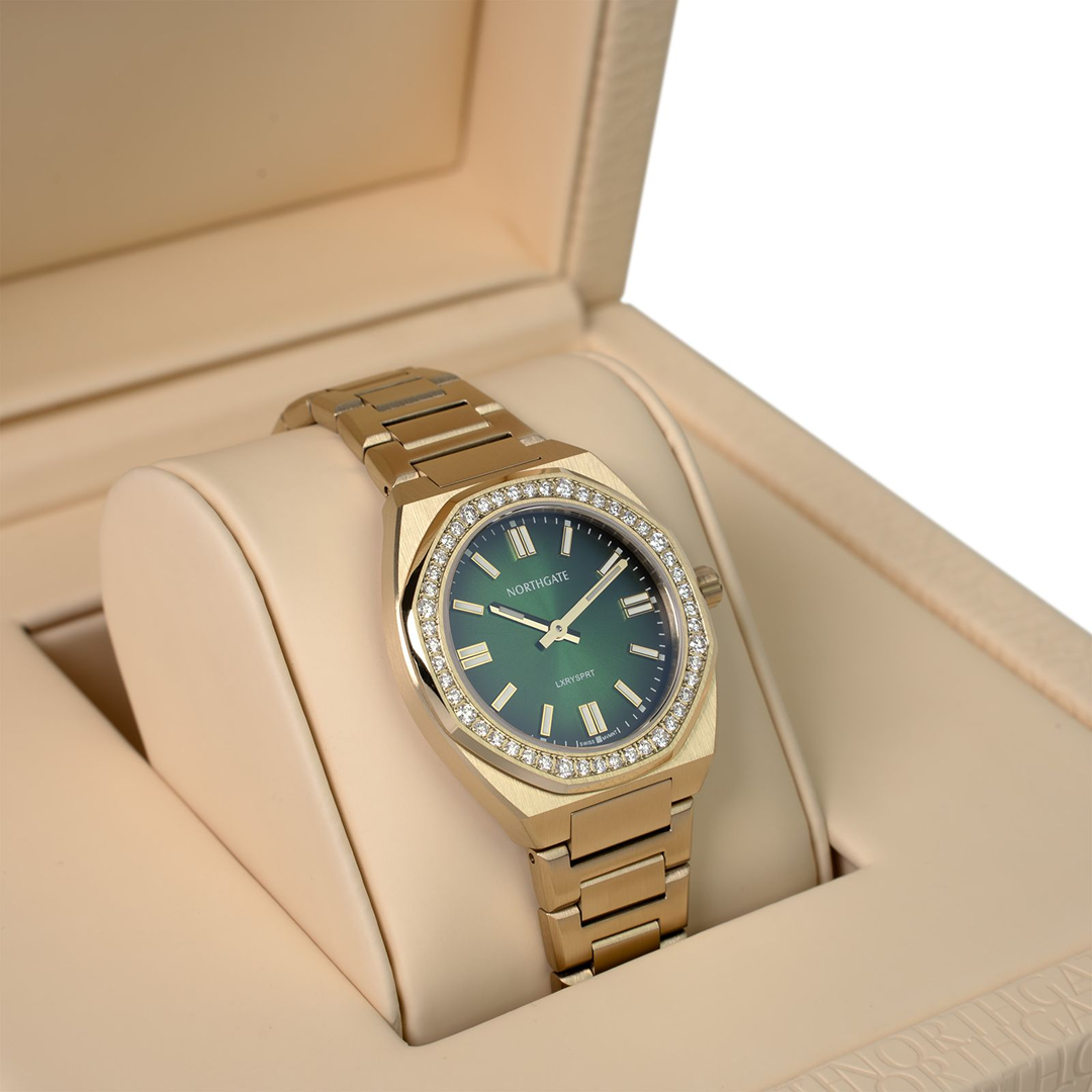 Frame-1984078270.png Northgate Club Diamond Emerald Green Gold (Ladies Size) - Image 1