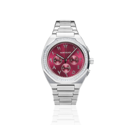 Chronograph Shiny Cherry diamond silver size 40mm