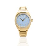 Sky Blue De Paris Diamond Gold with Arabic Numbers size 34mm - Image 2