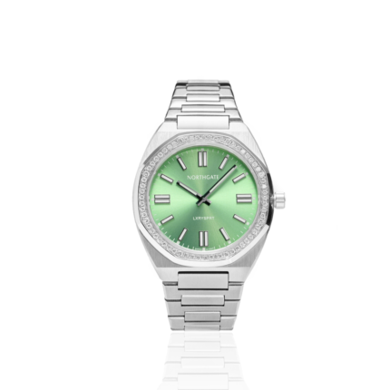 Northgate Club Sage Green diamond silver size 40mm