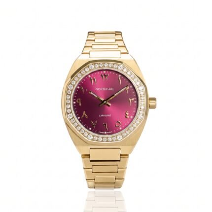 Shiny cherry diamond gold size 34mm
