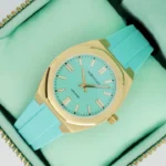 Northgate Club34 St.Barth Azur rubber strap (gold buckle) - Image 6